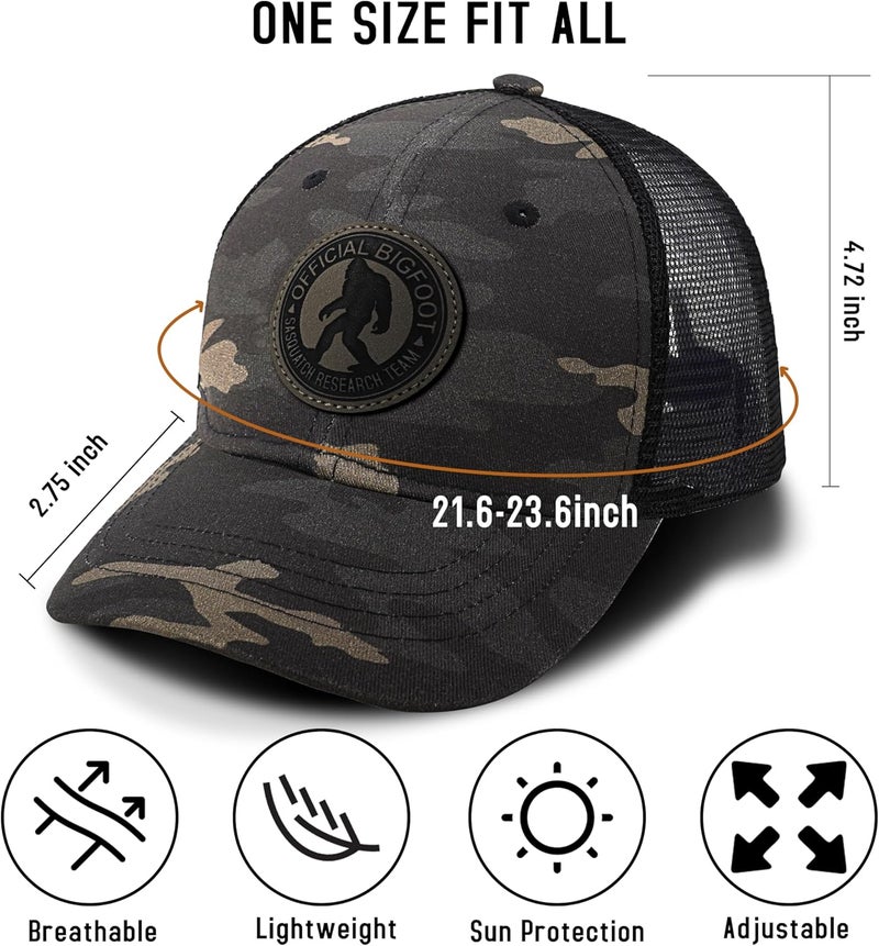 Kitcmat Store Mesh Bigfoot Hat for Men - Snapback Sasquatch Cap Adjustable Hunting & Hiking Hat Breathable Outdoor Gear - Image 3